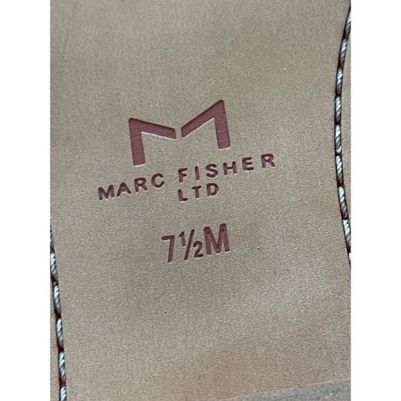 Marc Fisher Rosely NEW in box ivory leather with silvertone chain sz 7.5M sandal - Picture 5 of 6